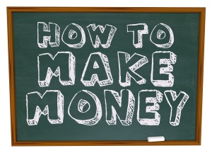 The words How to Make Money on a chalkboard